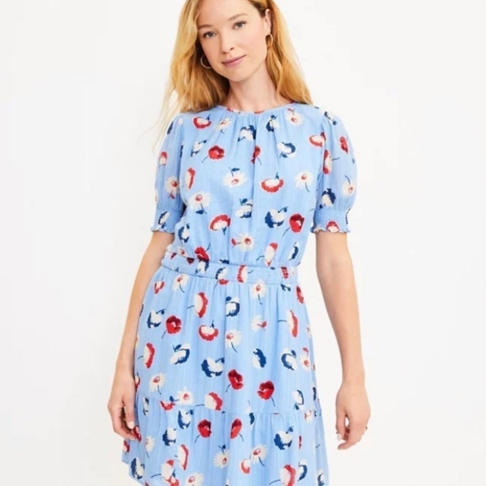 Loft Daisy flower flare dress